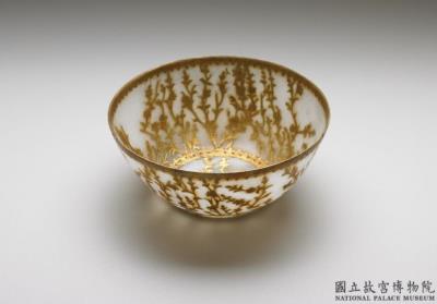 图片[2]-Jade round bowl decorated using the gold paste painting technique, India-China Archive